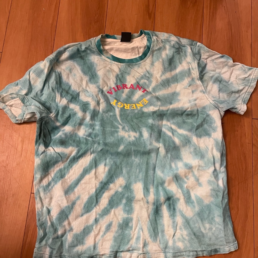 Zara Tie-Dye T-Shirt - Blue and White